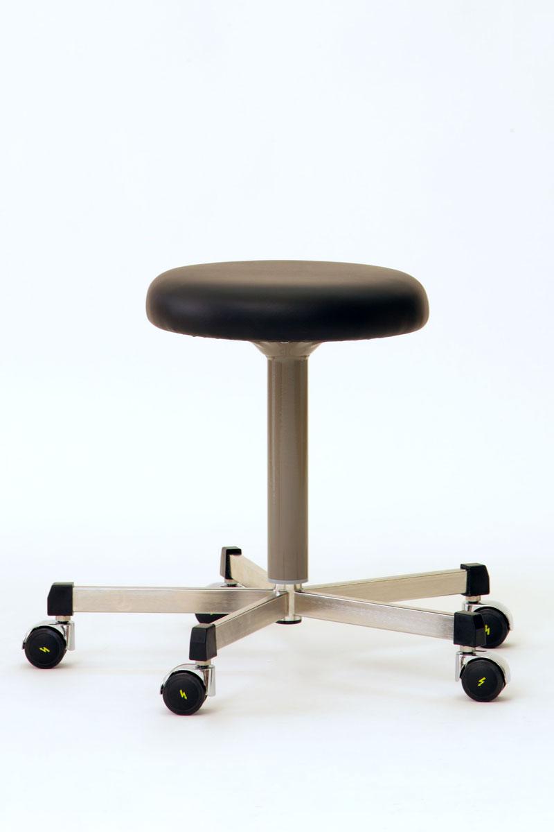 Main photo of the product with name, Mobile swivel stool high cushion seat