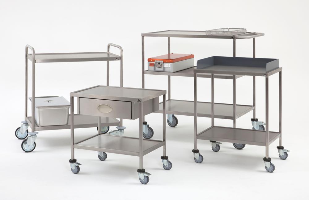 Extra image of the stainless steel table, Apparatus trolley